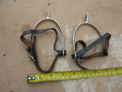 Pair vintage steel boot - vintage, spurs