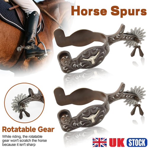2pcs horse spurs - bronze, cowboy