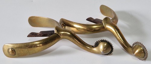 Pair antique brass - boot, spurs